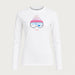 Fera women's Goggle Tee in White, front view.