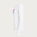 Fera women's Goggle Tee in White, side view.