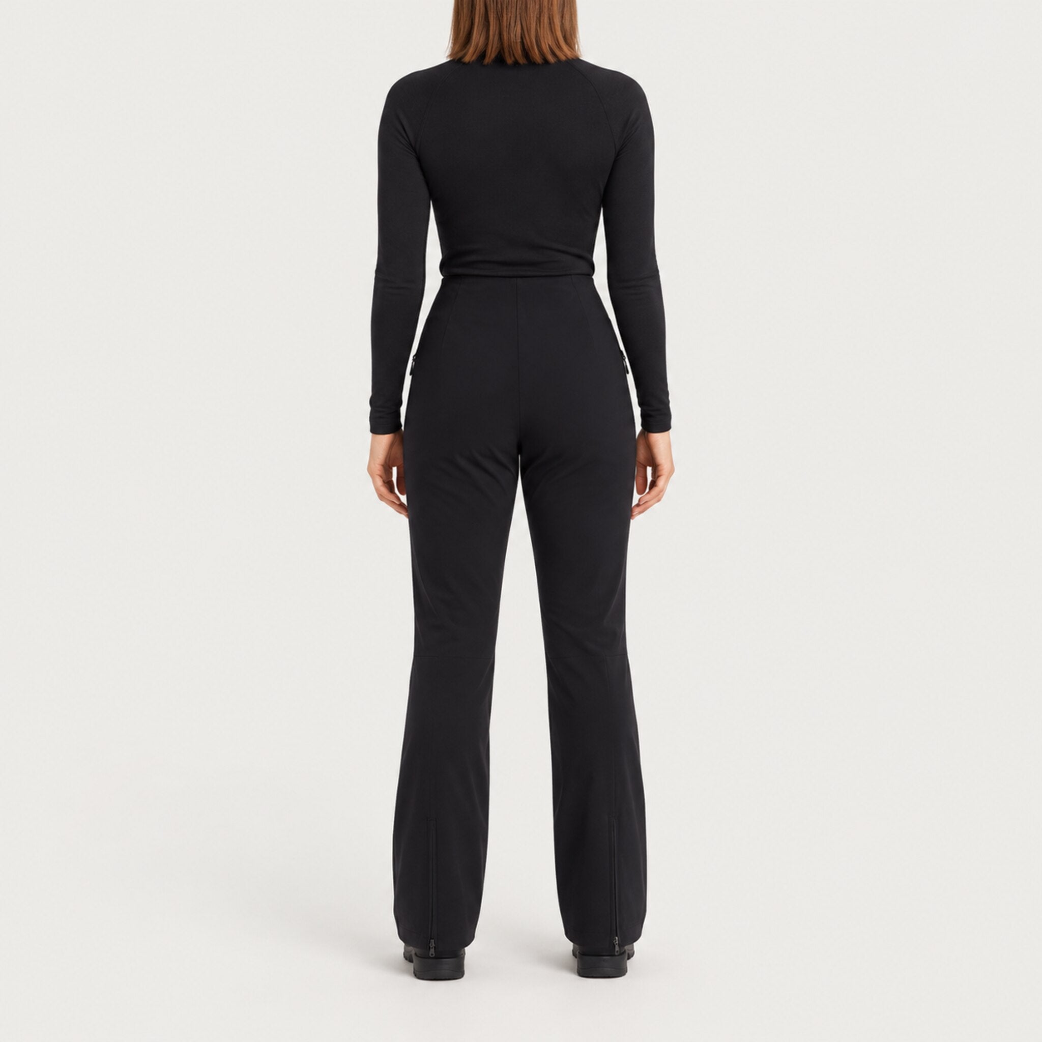 Fera women's High Heaven Pant in Black, back view on model.