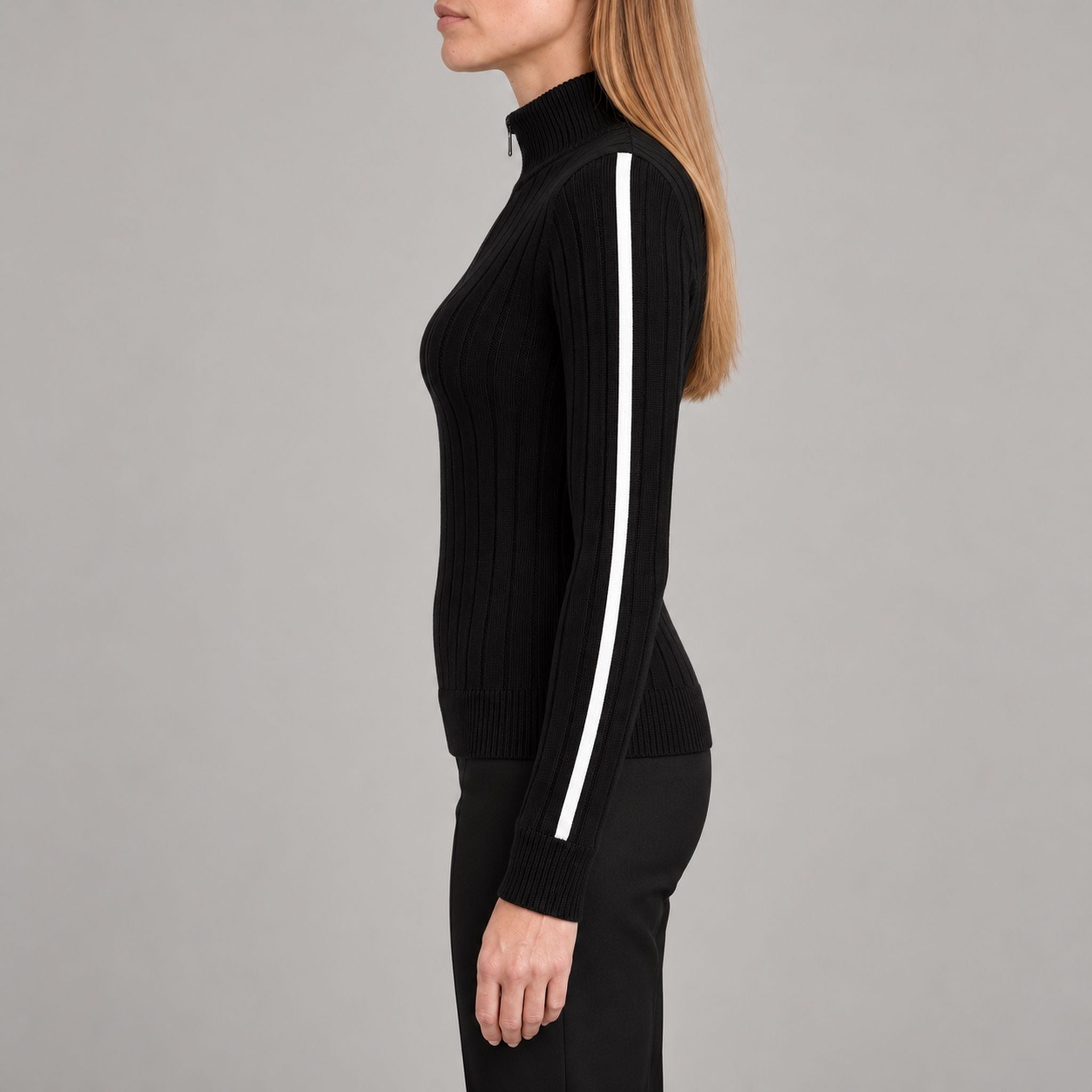 Fera women's Jeannie Sweater in Black, model side