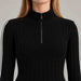 Fera women's Jeannie Sweater in Black, collar detail