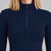 Fera womens Jeannie Sweater Navy, collar detail.