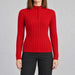 Fera womens Jeannie Sweater Red, model front.