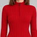 Fera womens Jeannie Sweater Red, collar detail.