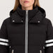Fera women's Kate Ski Jacket in Black, close-up showing fabric and design.