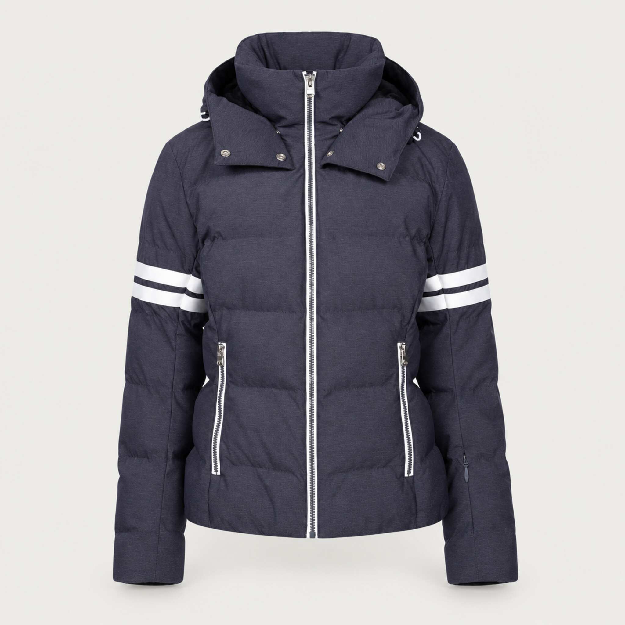 Fera women's Kate Ski Jacket in Indigo, front view.