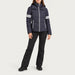 Fera women's Kate Ski Jacket in Indigo, full outfit on model.