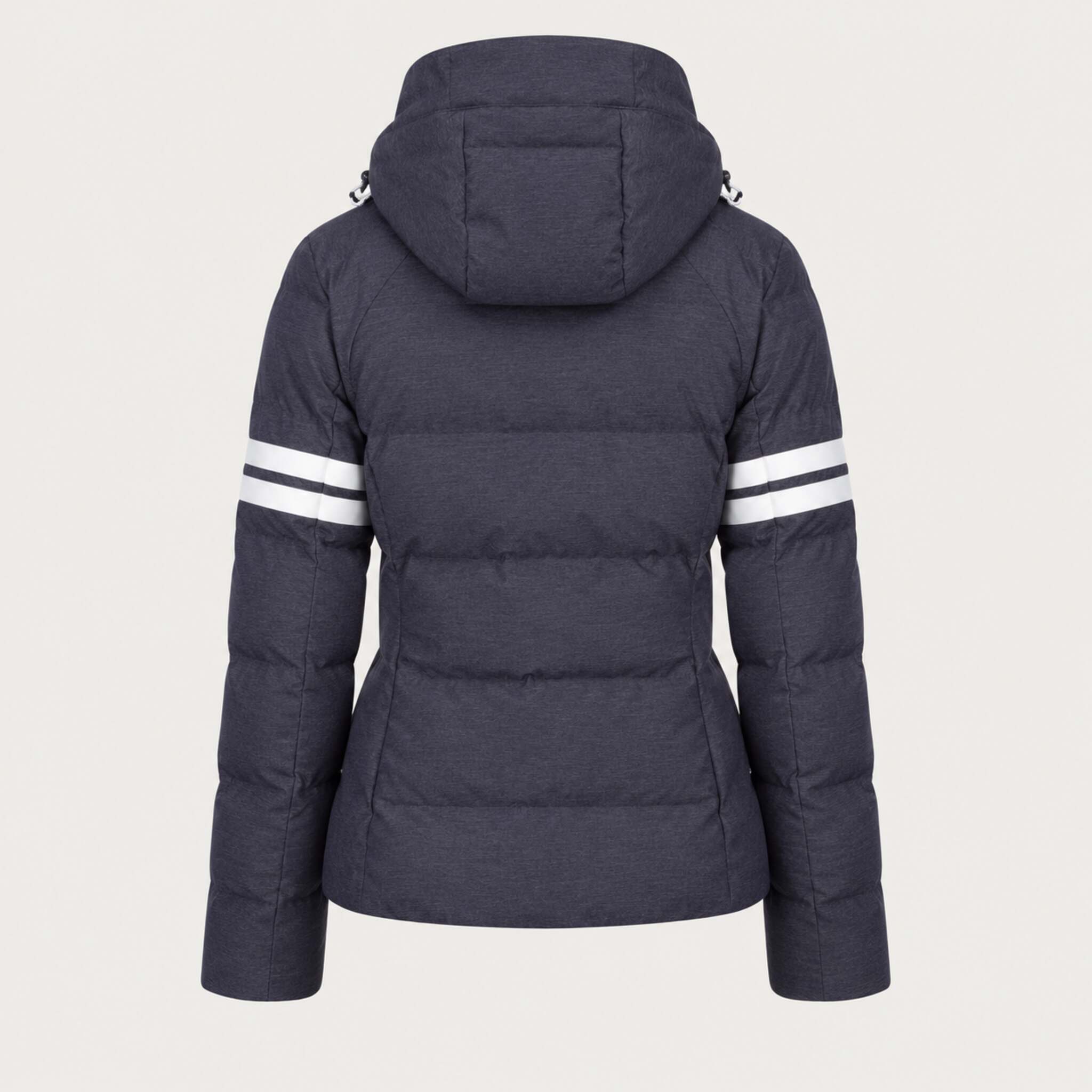 Fera women's Kate Ski Jacket in Indigo, back view.