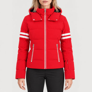 Fera women's Kate Ski Jacket in Red, front view on model.