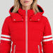Fera women's Kate Ski Jacket in Red, close-up showing fabric and design.