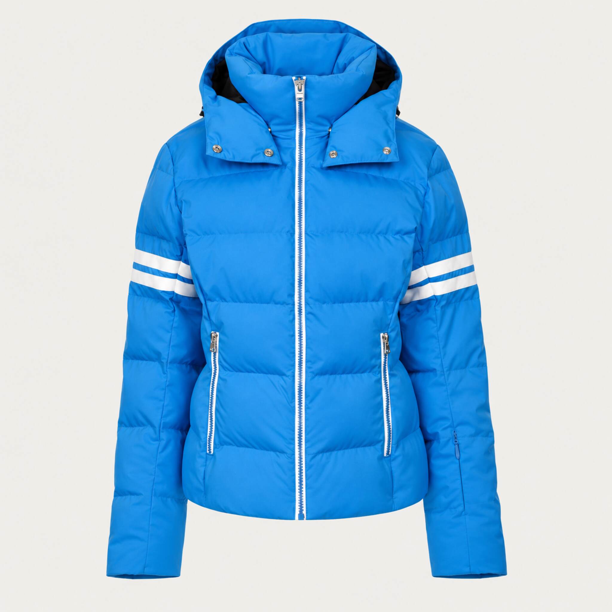 Fera women's Kate Ski Jacket in Riviera Blue, front view.