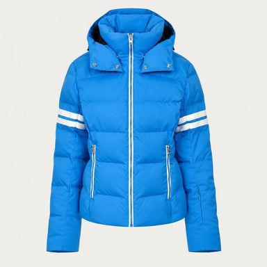 Fera women's Kate Ski Jacket in Riviera Blue, front view.