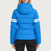 Fera women's Kate Ski Jacket in Riviera Blue, back view on model.