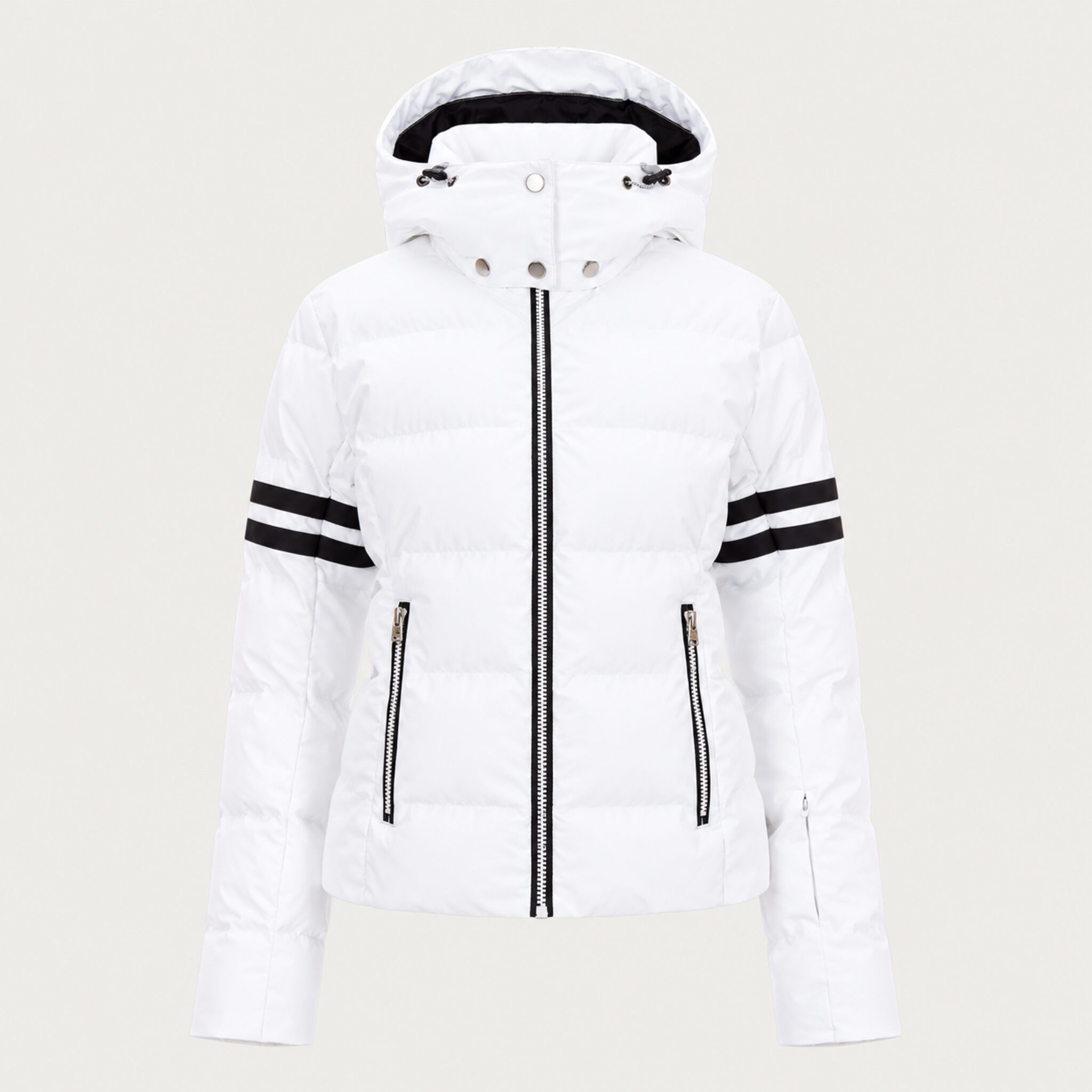 Fera women's Kate Ski Jacket in White, front view.