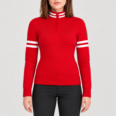 Fera women's Kate Sweater in Red, model front