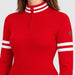 Fera women's Kate Sweater in Red, model close up