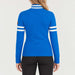 Fera women's Kate Sweater in Riviera Blue, model back