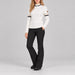 Fera women's Kate Sweater in White, full outfit on model.