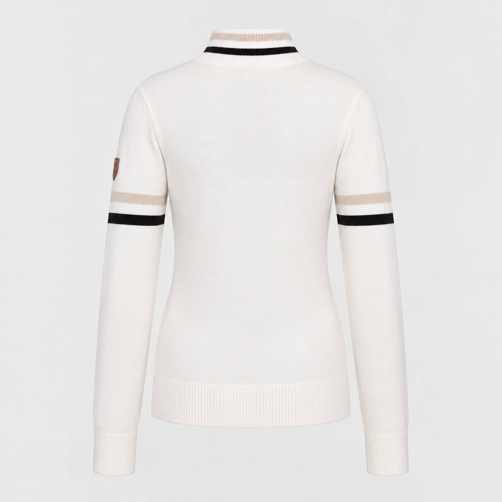 Fera women's Kate Sweater in White, back view.