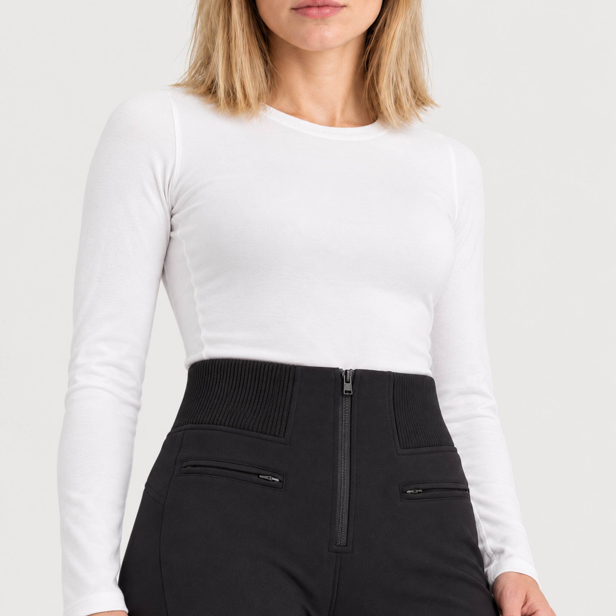 Fera women's Kelly Pant in Black, close-up showing fabric and design.