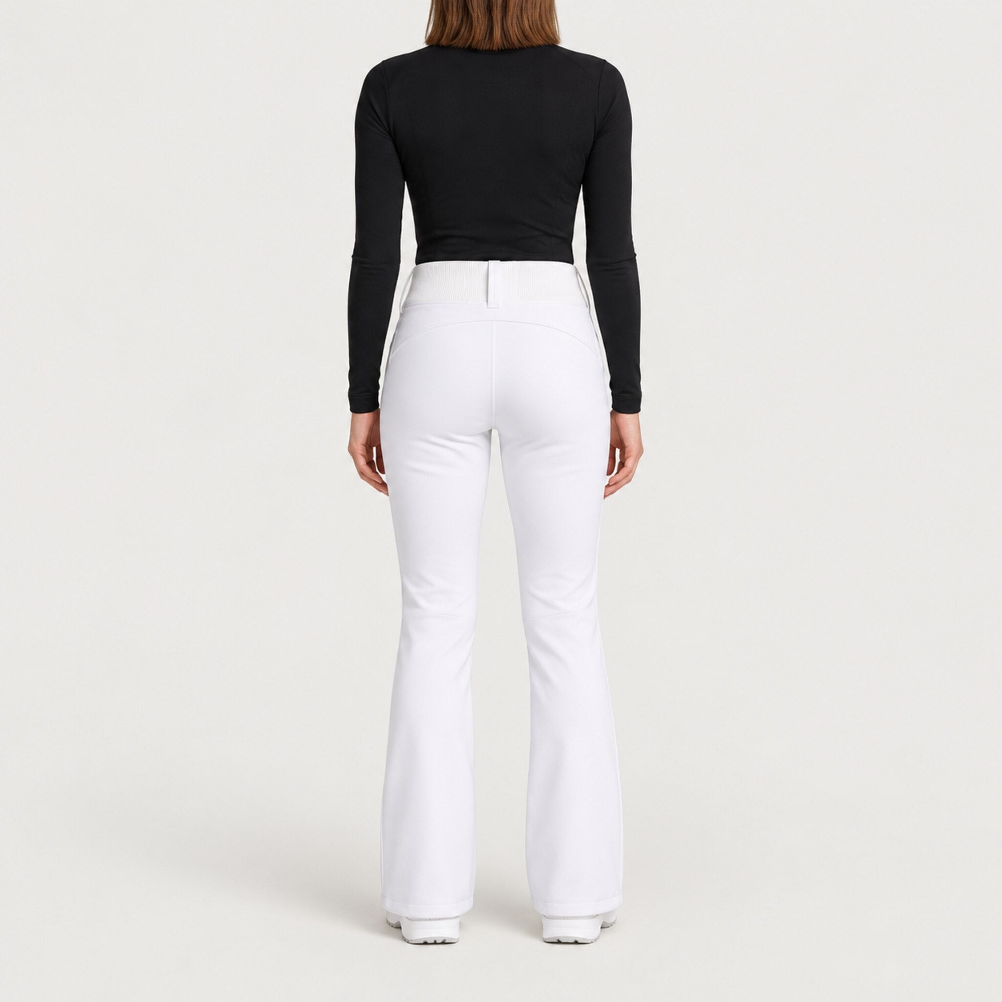 Fera women's Kelly Pant in White, back view on model.