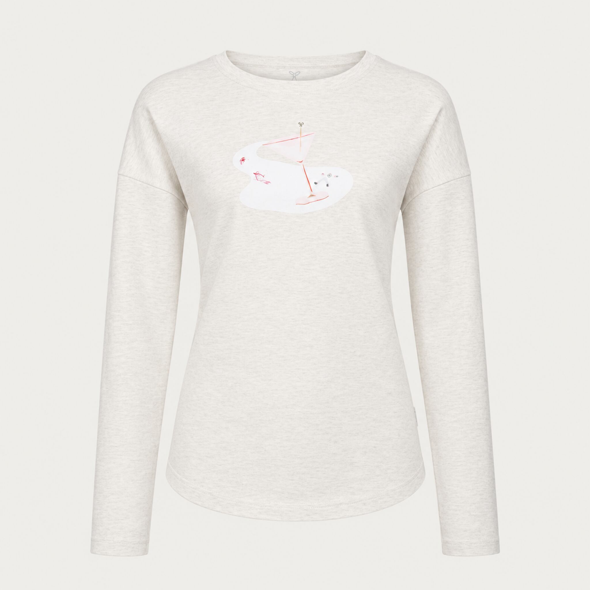 Fera women's Martini Run Tee in Ivory, front view.