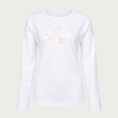 Fera women's Martini Run Tee in White, front view.