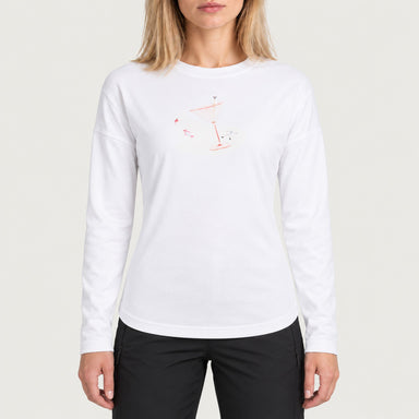 Fera women's Martini Run Tee in White, front view on model.