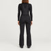 Fera women's Nikki Stretch Bib Pant, back view on model.