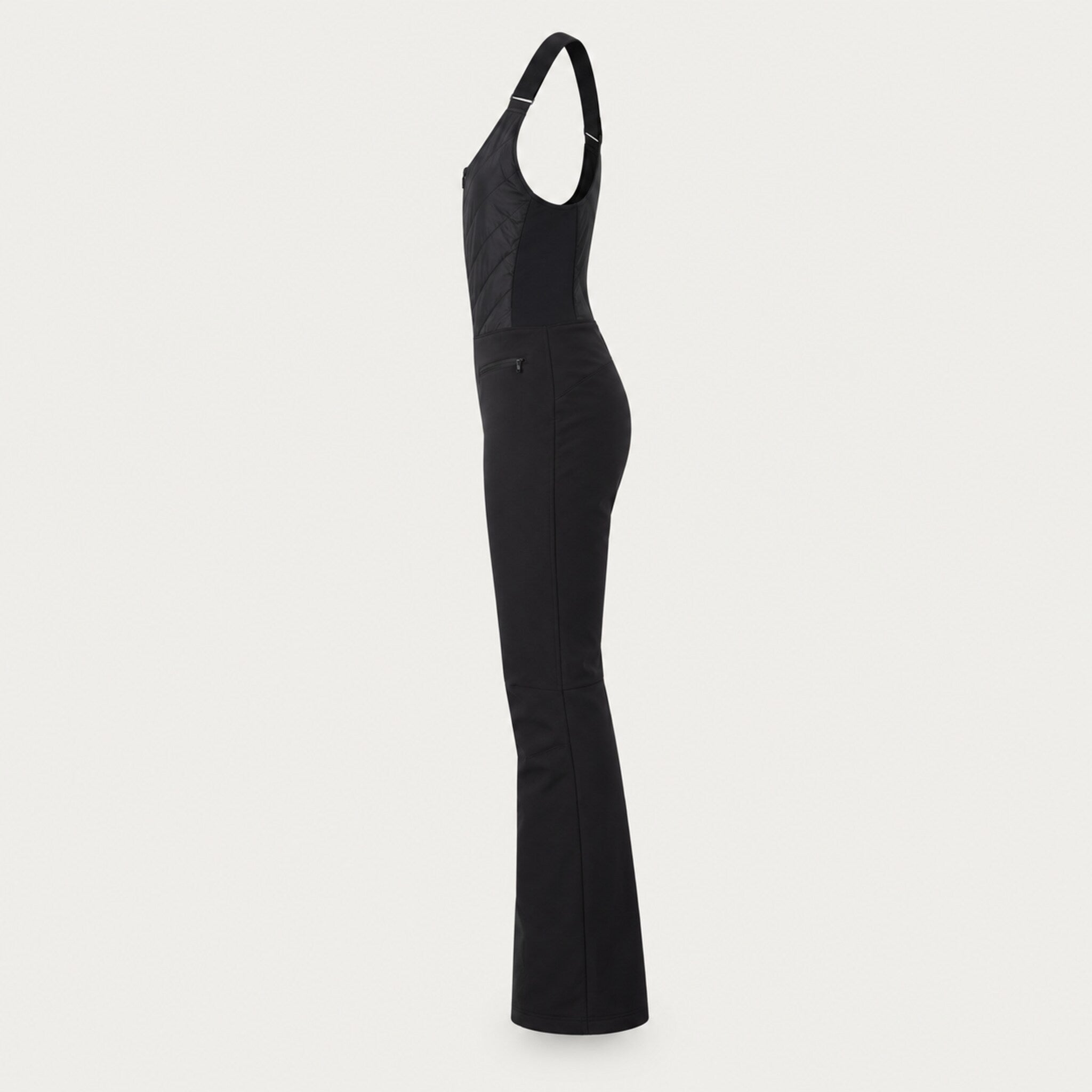 Fera women's Nikki Stretch Bib Pant, side view.