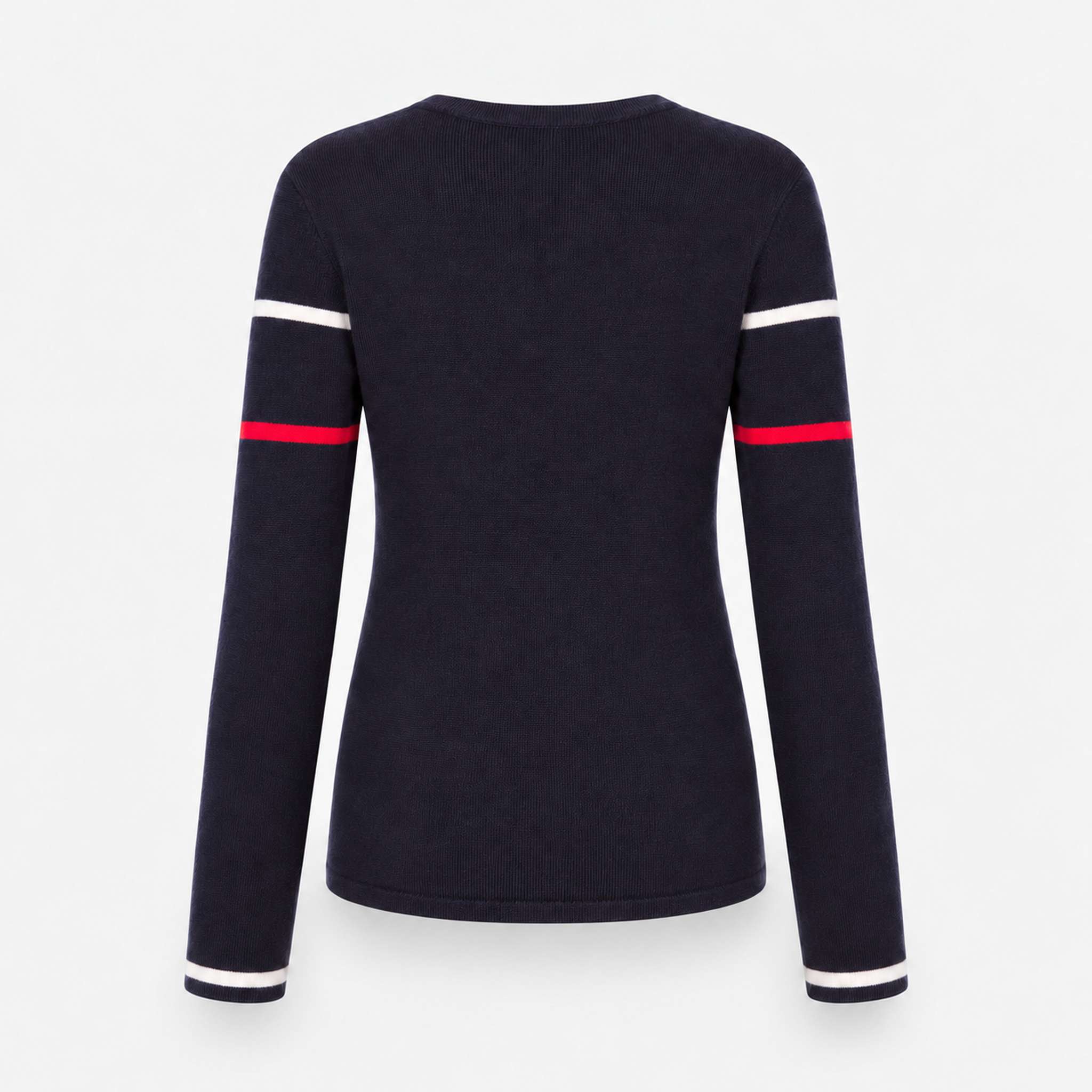 Fera womens Podium Sweater in Indigo, product back.
