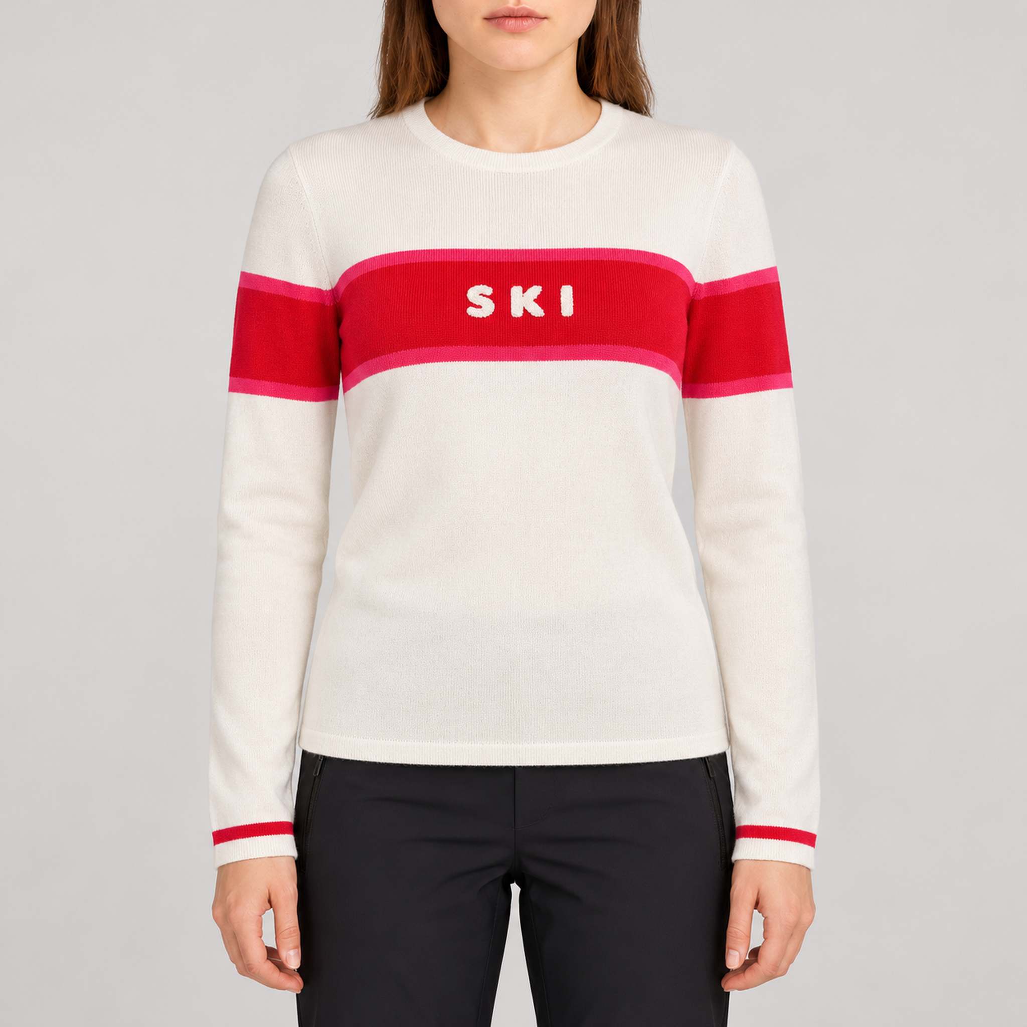 Fera women's Podium Sweater in White, model front