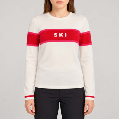 Fera women's Podium Sweater in White, model front