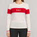 Fera women's Podium Sweater in White, model close up