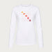 Fera women's Shades of Apres Tee in White, front view.