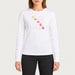 Fera women's Shades of Apres Tee in White, front view on model.