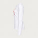 Fera women's Shades of Apres Tee in White, side view.