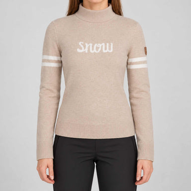 Fera women's Snow Sweater in Latte, model front