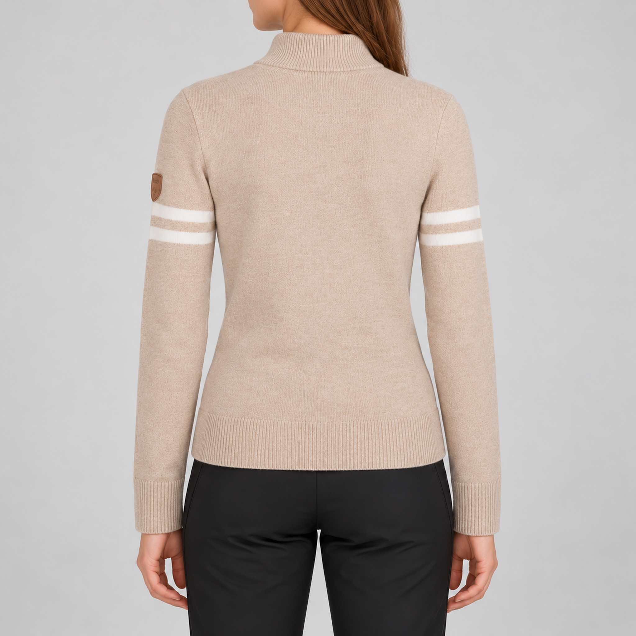 Fera women's Snow Sweater in Latte, model back