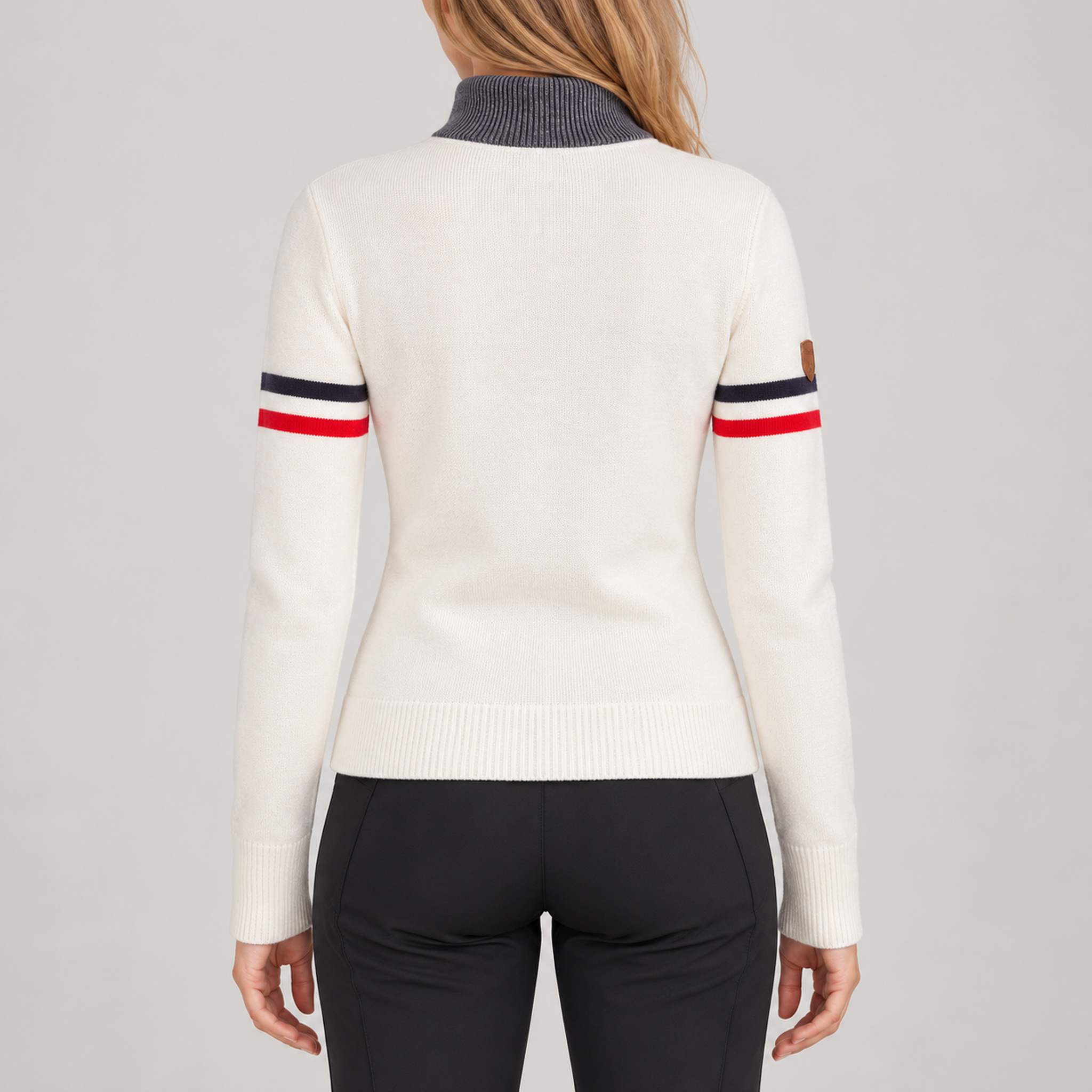 Fera women's Snow Sweater in White, model back