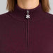 Fera womens Tina Sweater Aubergine, collar detail.