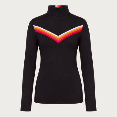 Fera women's Velocity Half Zip in Black, front view.