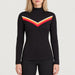 Fera women's Velocity Half Zip in Black, front view on model.