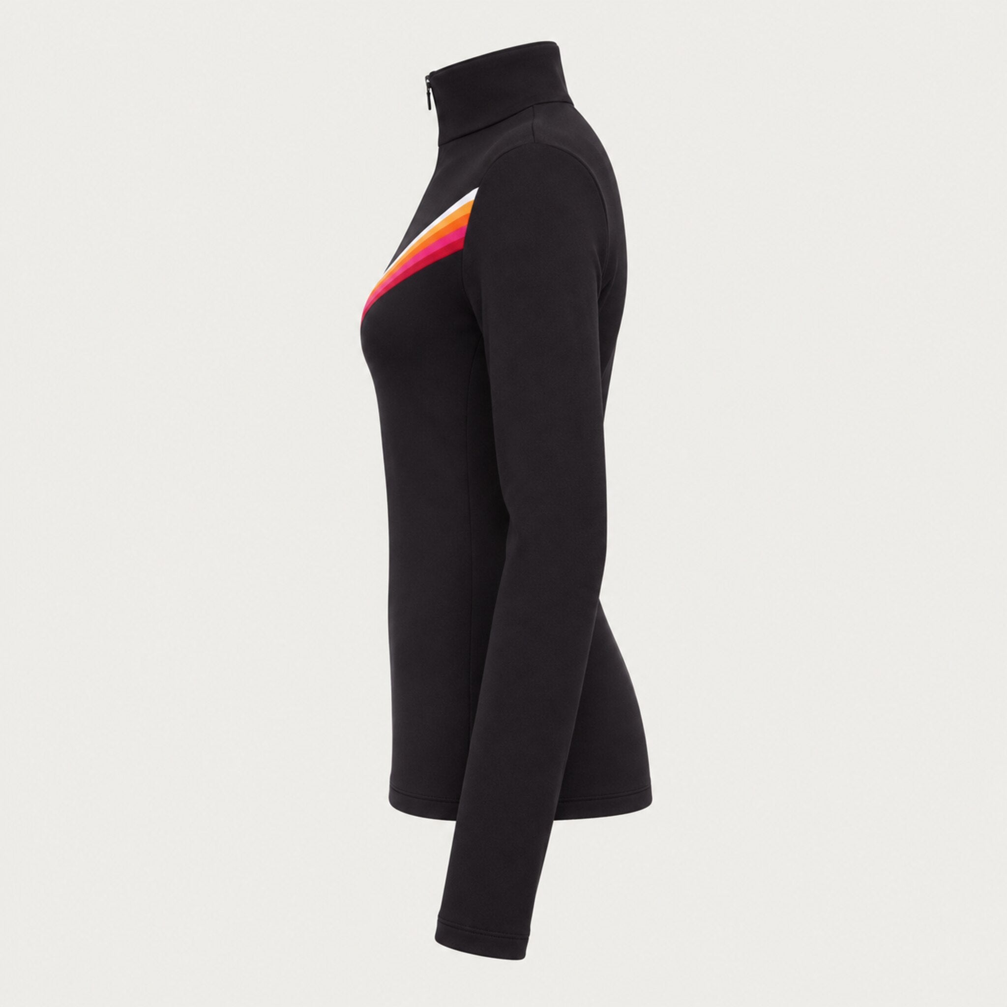 Fera women's Velocity Half Zip in Black, side view.