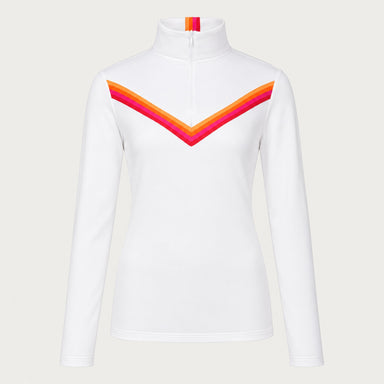 Fera women's Velocity Half Zip in White, front view.