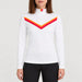 Fera women's Velocity Half Zip in White, front view on model.