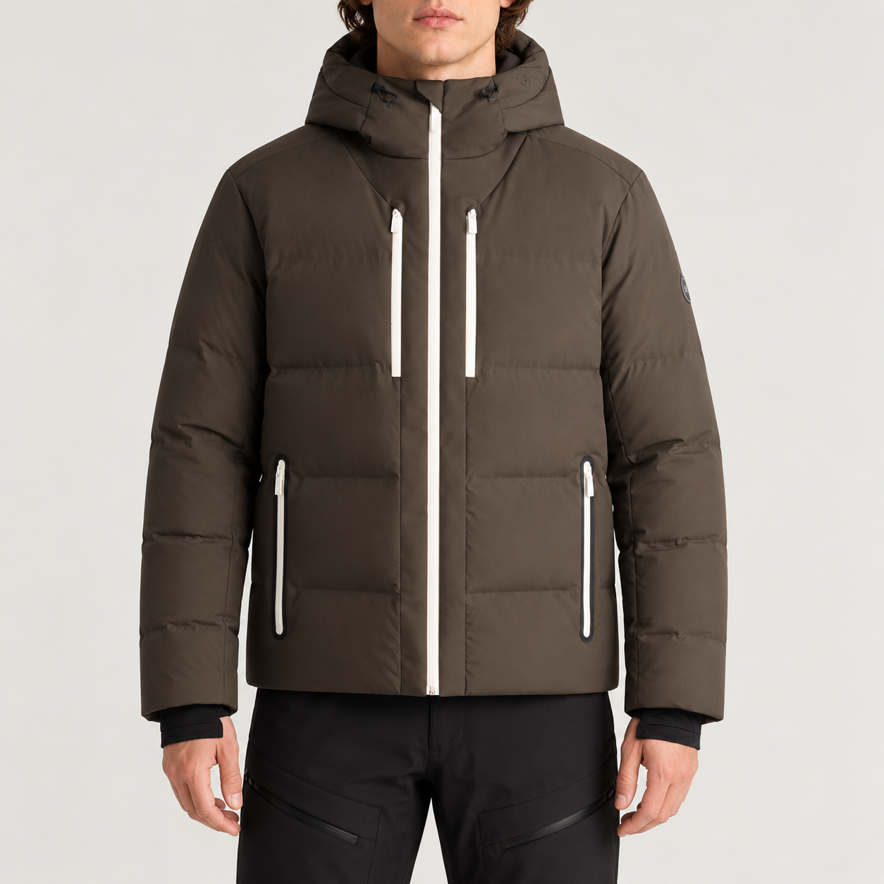 Fusalp Eflon men's ski jacket in Marron Glacé – model front view