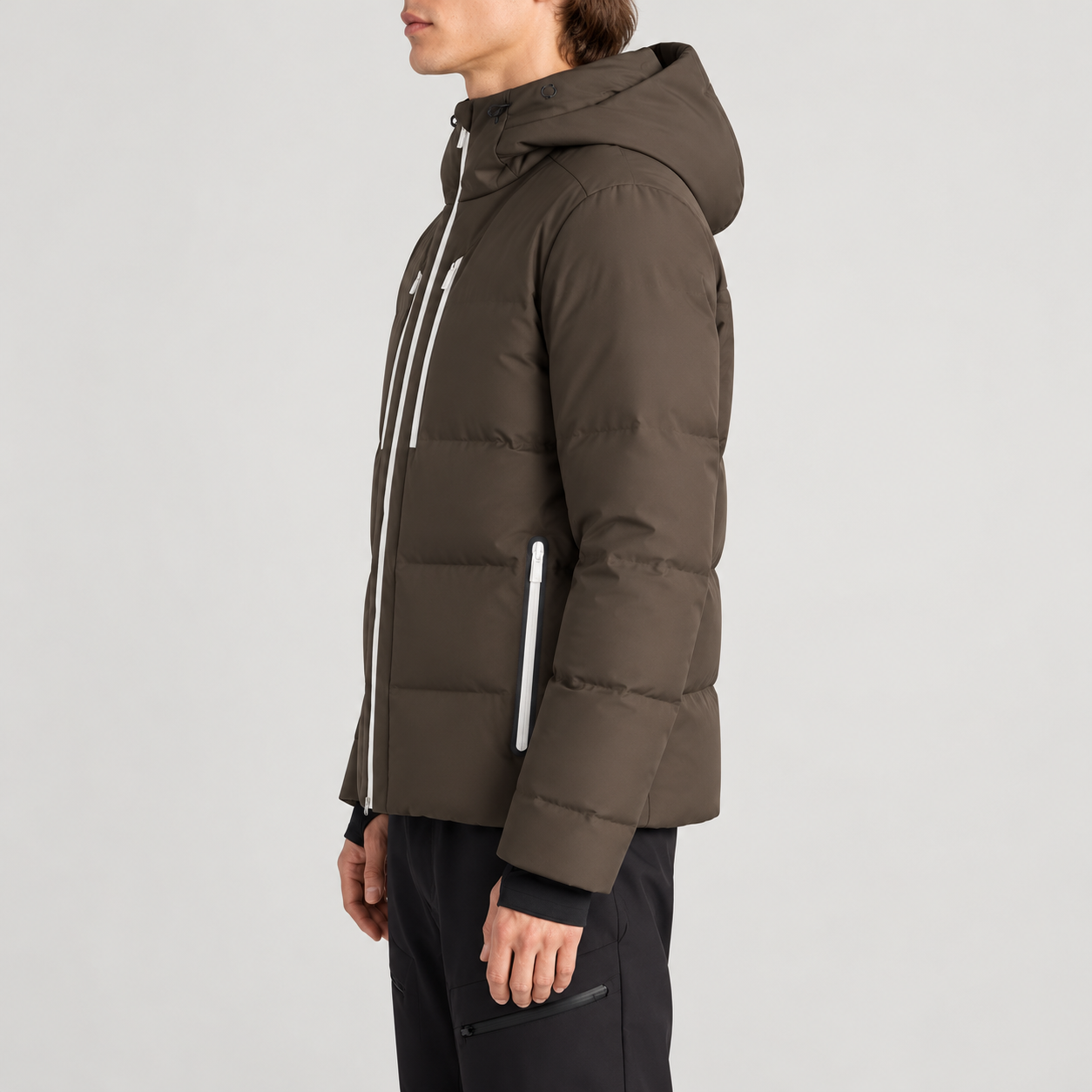 Fusalp Eflon men's ski jacket in Marron Glacé – model side view