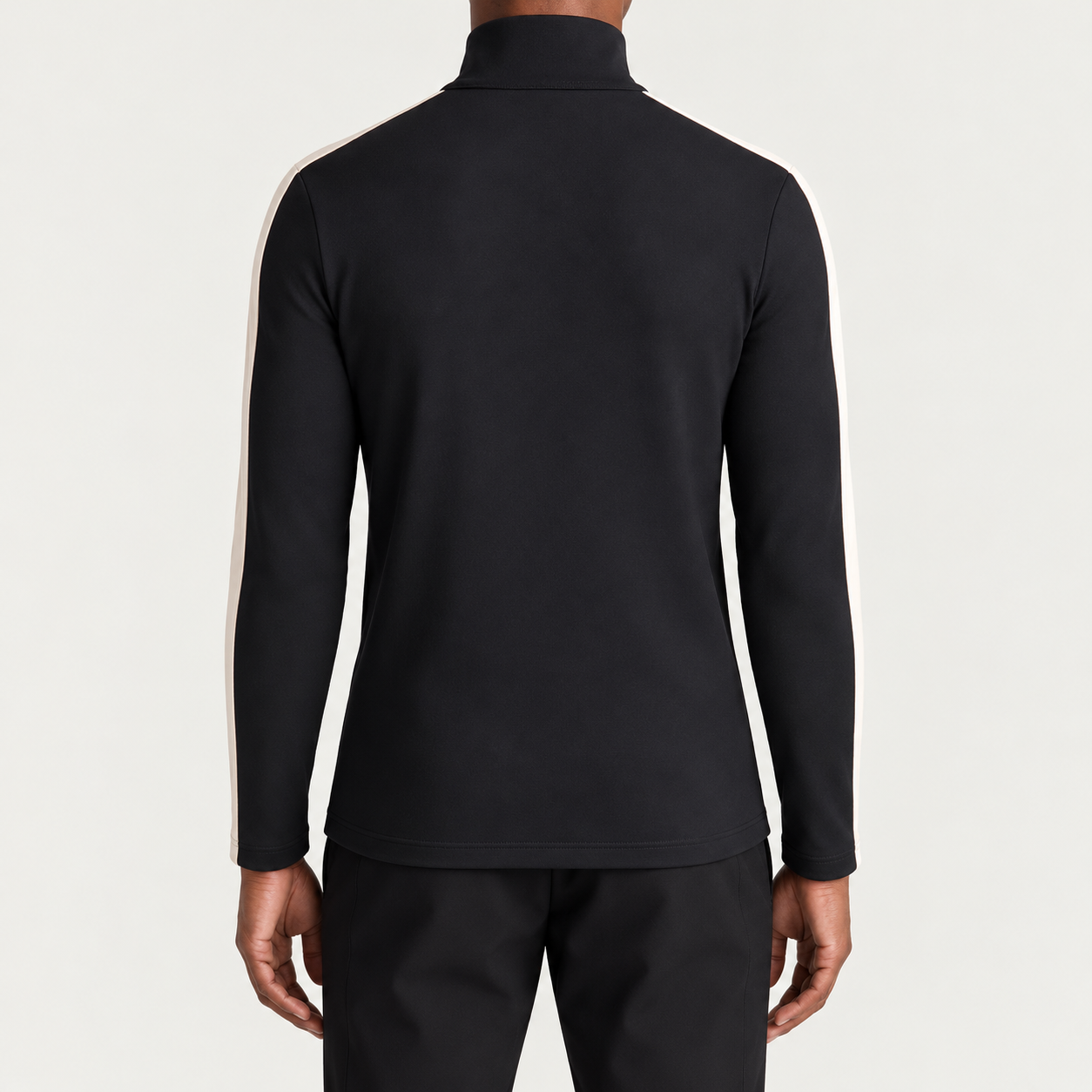 Fusalp men's Alpille IV Midlayer in Black, back view on model.