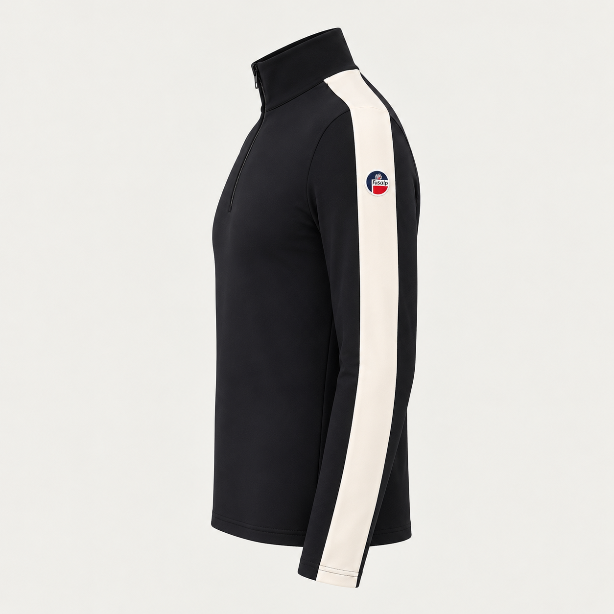 Fusalp men's Alpille IV Midlayer in Black, side product view.